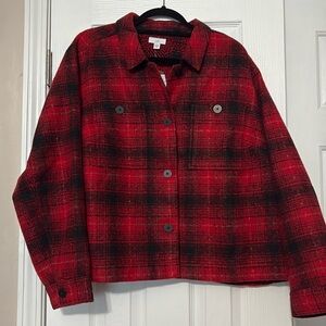 NWT - Red Plaid J.Jill Jacket